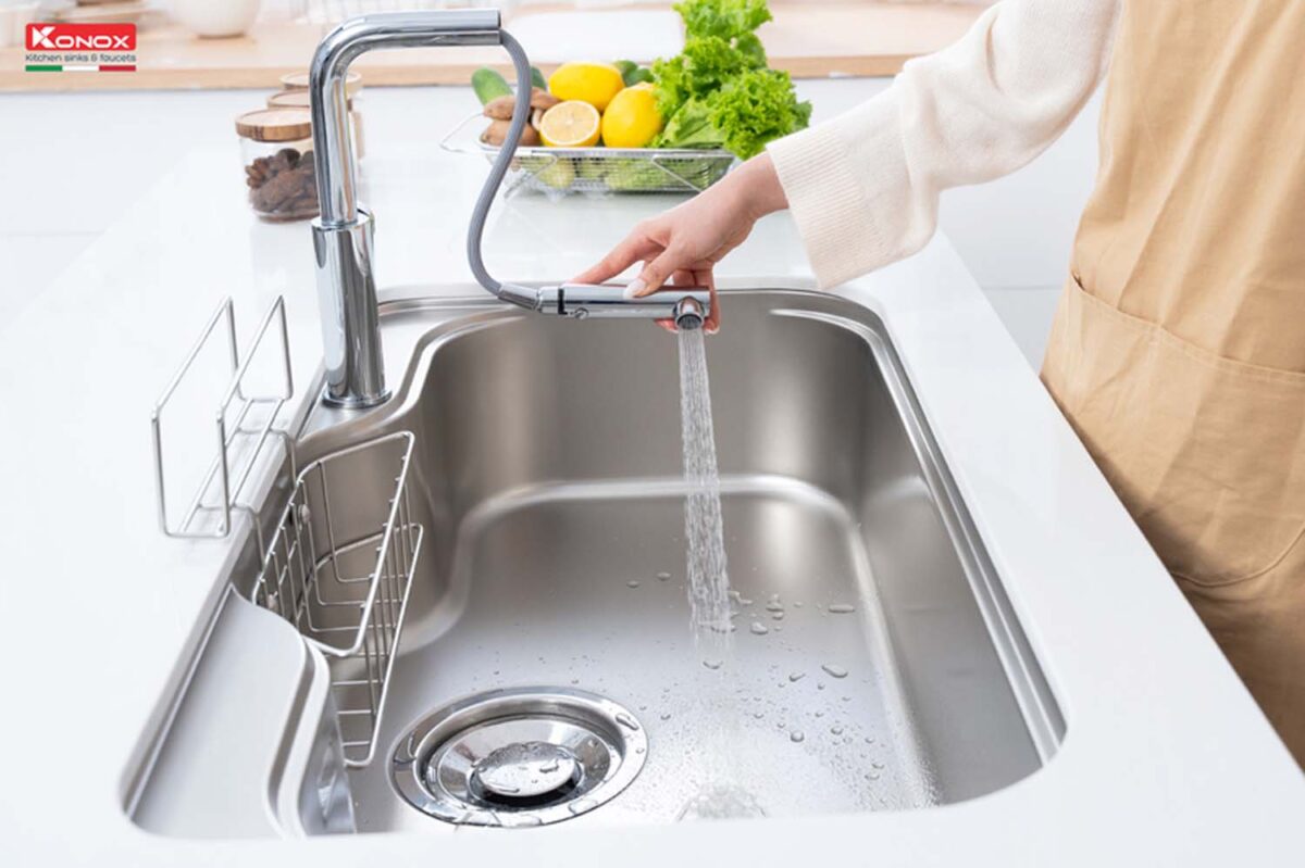 Chậu rửa bát inox KONOX Tari Smart 9051 1 hố - Ảnh 7