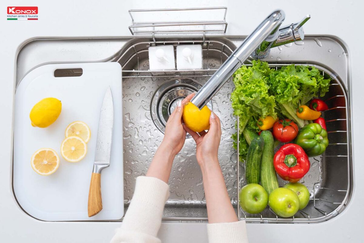 Chậu rửa bát inox KONOX Tari Smart 9051 1 hố - Ảnh 8