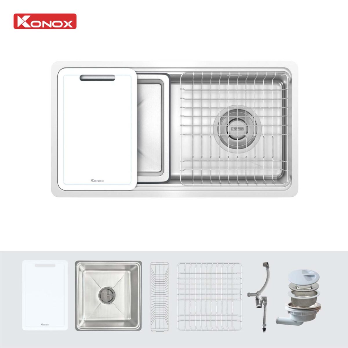 Chậu rửa bát inox KONOX Tari 780SM 1 hố - Ảnh 3