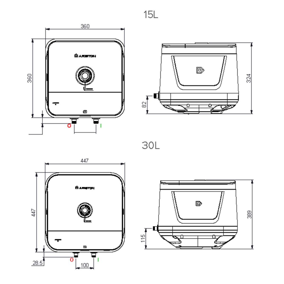 Bình nóng lạnh ARISTON AN3 R MT 15 lít vuông (andris3) - Ảnh 3