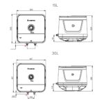 Bình nóng lạnh ARISTON AN3 R MT 15 lít vuông (andris3) - Ảnh 3