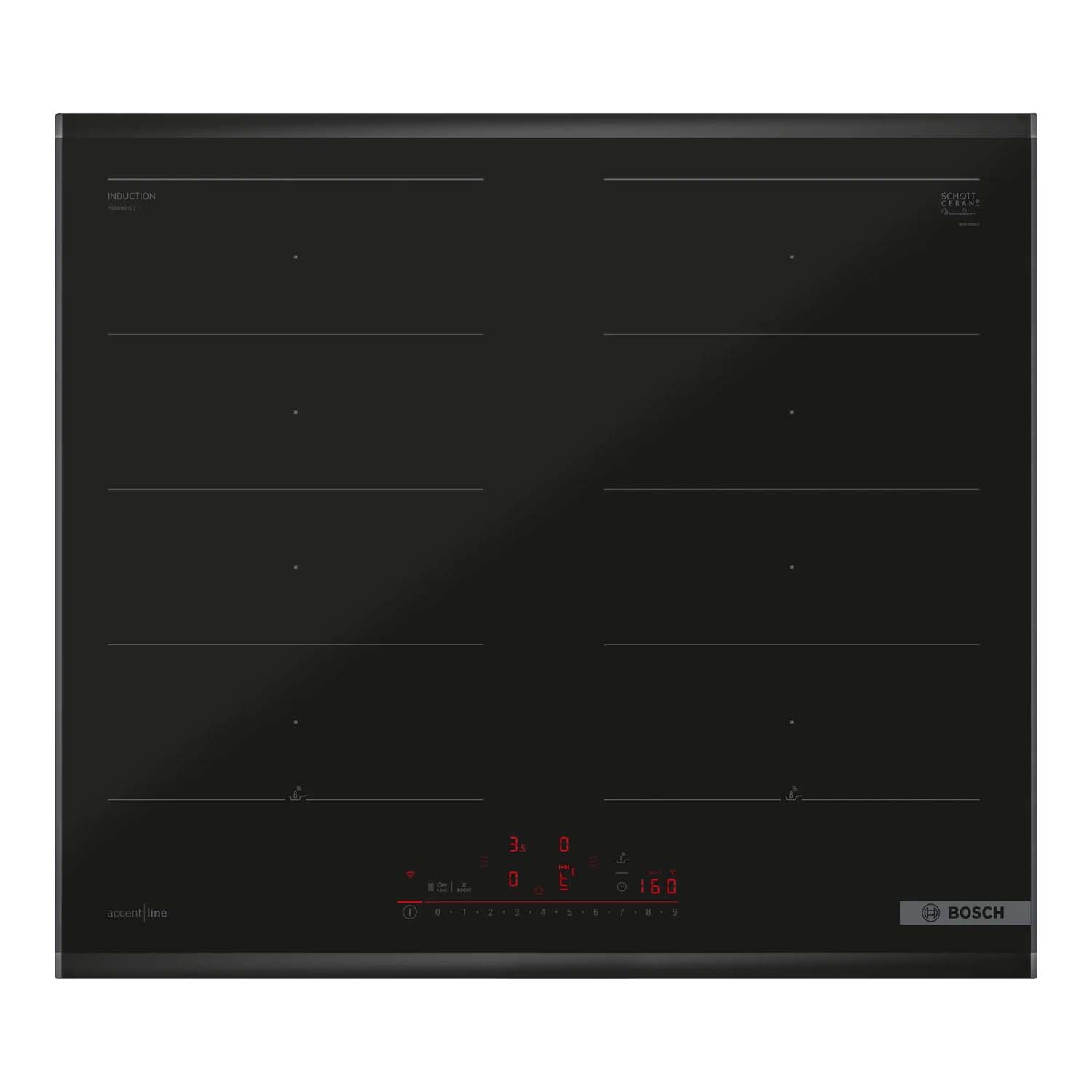 Bếp từ bốn BOSCH PXX690HC1E Serie 6 toàn vùng nấu