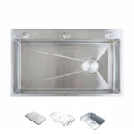 Chậu rửa bát inox CAESAR KSH01H075SX 1 hố