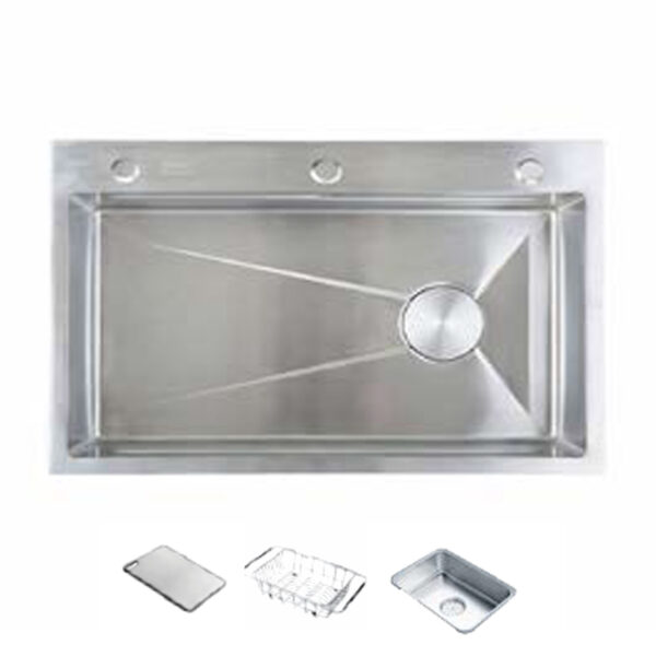 Chậu rửa bát inox CAESAR KSH01H075SX 1 hố