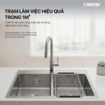 Chậu rửa bát inox CAESAR KSH02H082SE 2 hố - Ảnh 3