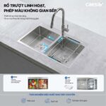 Chậu rửa bát inox CAESAR KSH02H082SE 2 hố - Ảnh 5