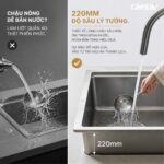Chậu rửa bát inox CAESAR KSH02H082SE 2 hố - Ảnh 7