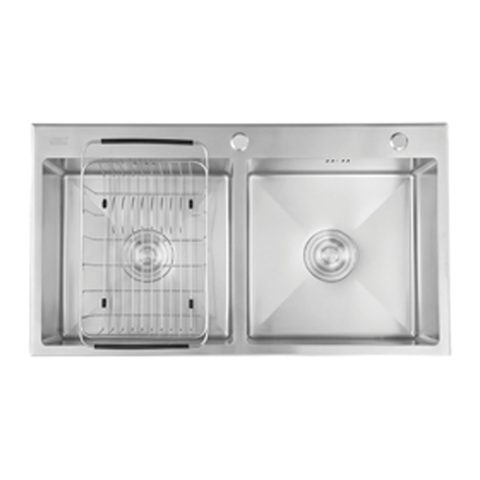 Chậu rửa bát inox CAESAR KSH02H082SE 2 hố
