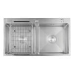Chậu rửa bát inox CAESAR KSH02H082SX 2 hố