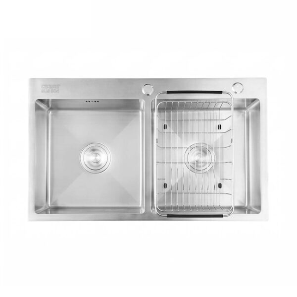 Chậu rửa bát inox CAESAR KSH02H082SX 2 hố