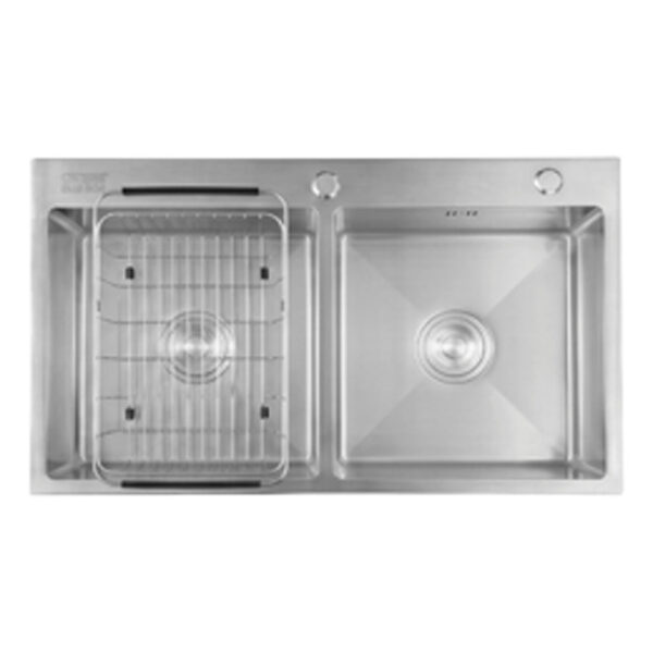 Chậu rửa bát inox CAESAR KSH02H082SX 2 hố