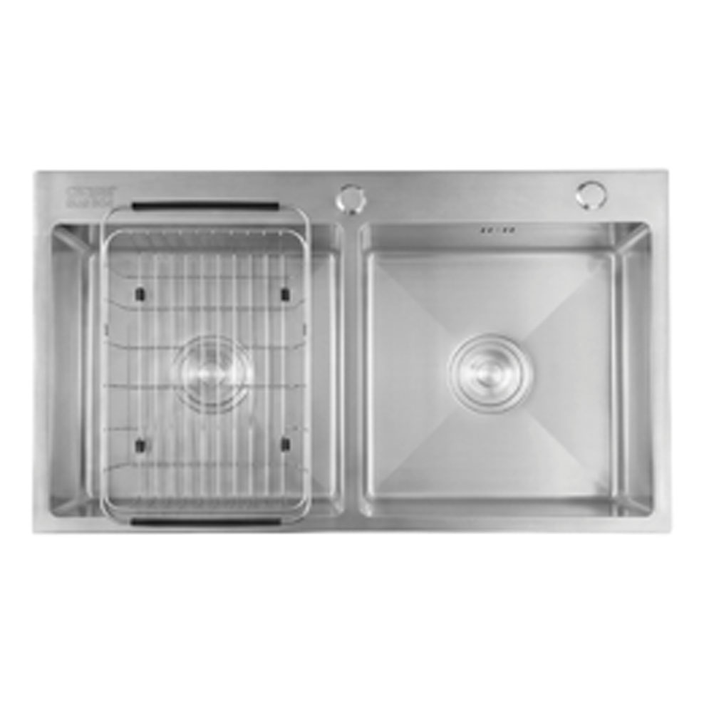 Chậu rửa bát inox CAESAR KSH02H082SX 2 hố