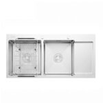 Chậu rửa bát inox CAESAR KSH22H100SX 2 hố
