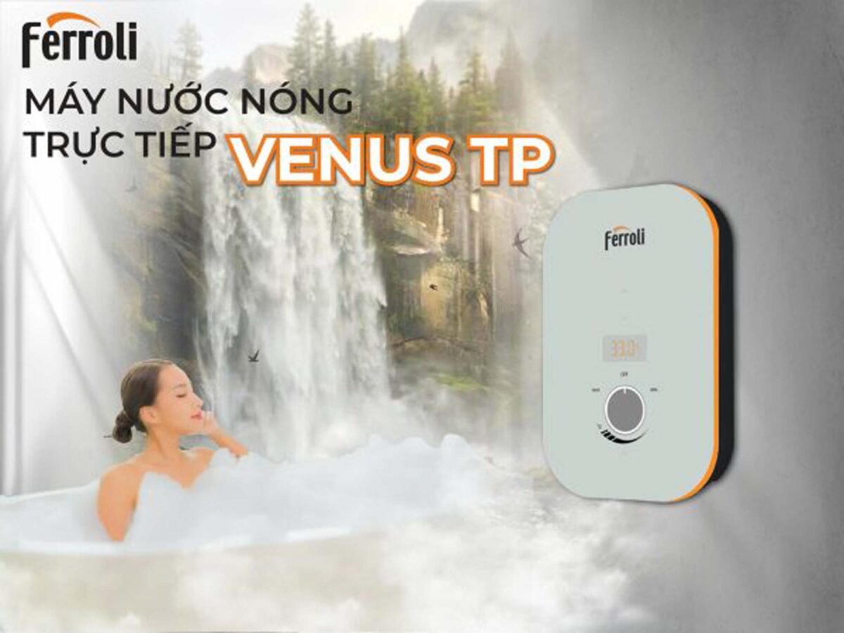 Máy nước nóng trực tiếp Ferroli Venus TP có bơm 4500w - Ảnh 4
