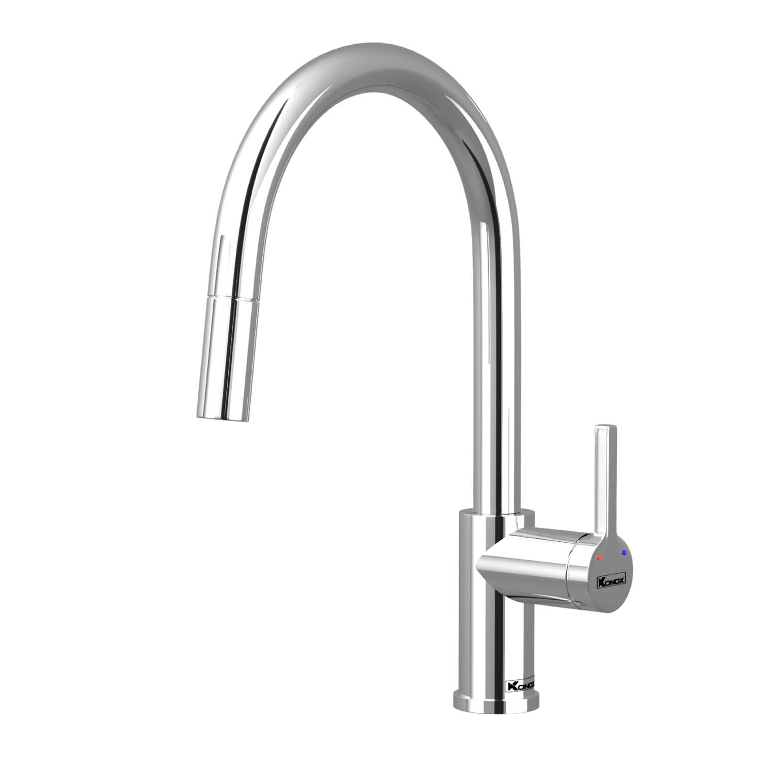 Vòi rửa bát KONOX Alto Smart Chrome nóng lạnh rút dây
