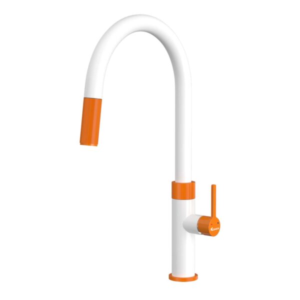 Vòi rửa bát KONOX Lasi Orange nóng lạnh rút dây