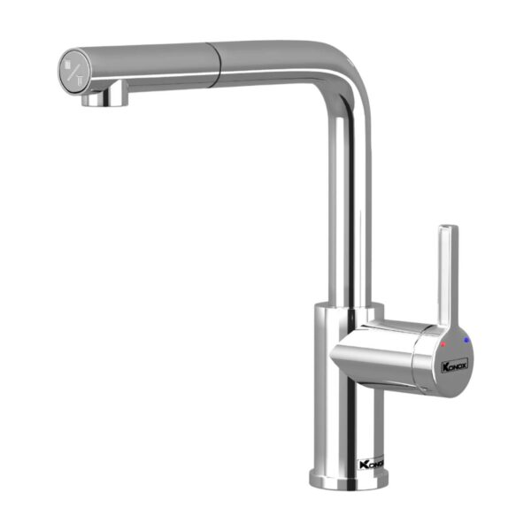 Vòi rửa bát KONOX Lumo Smart Chrome nóng lạnh rút dây