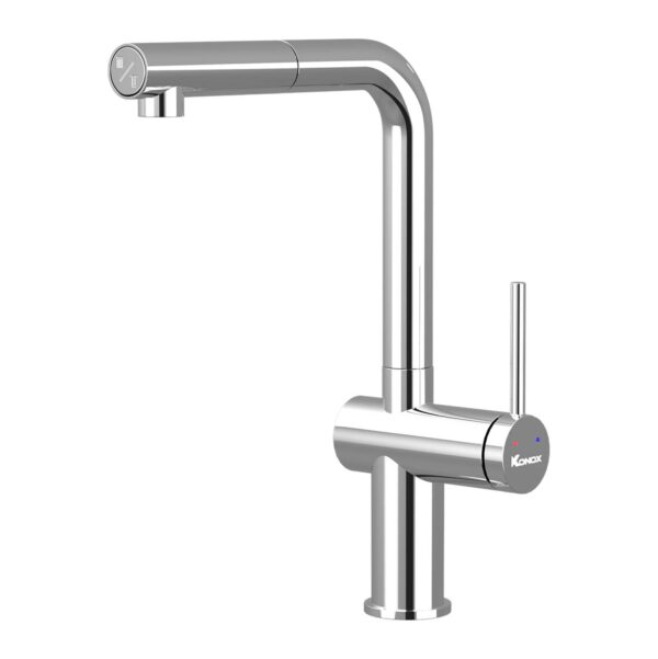 Vòi rửa bát KONOX Stream Smart Chrome nóng lạnh rút dây