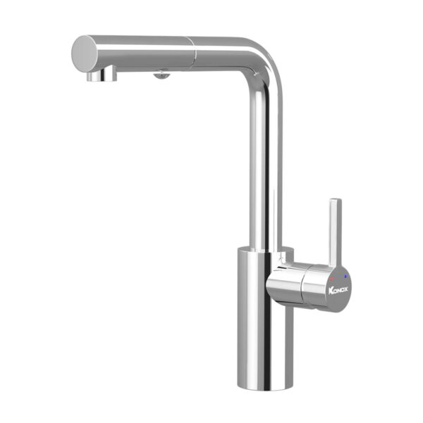 Vòi rửa bát KONOX Vira Chrome nóng lạnh rút dây