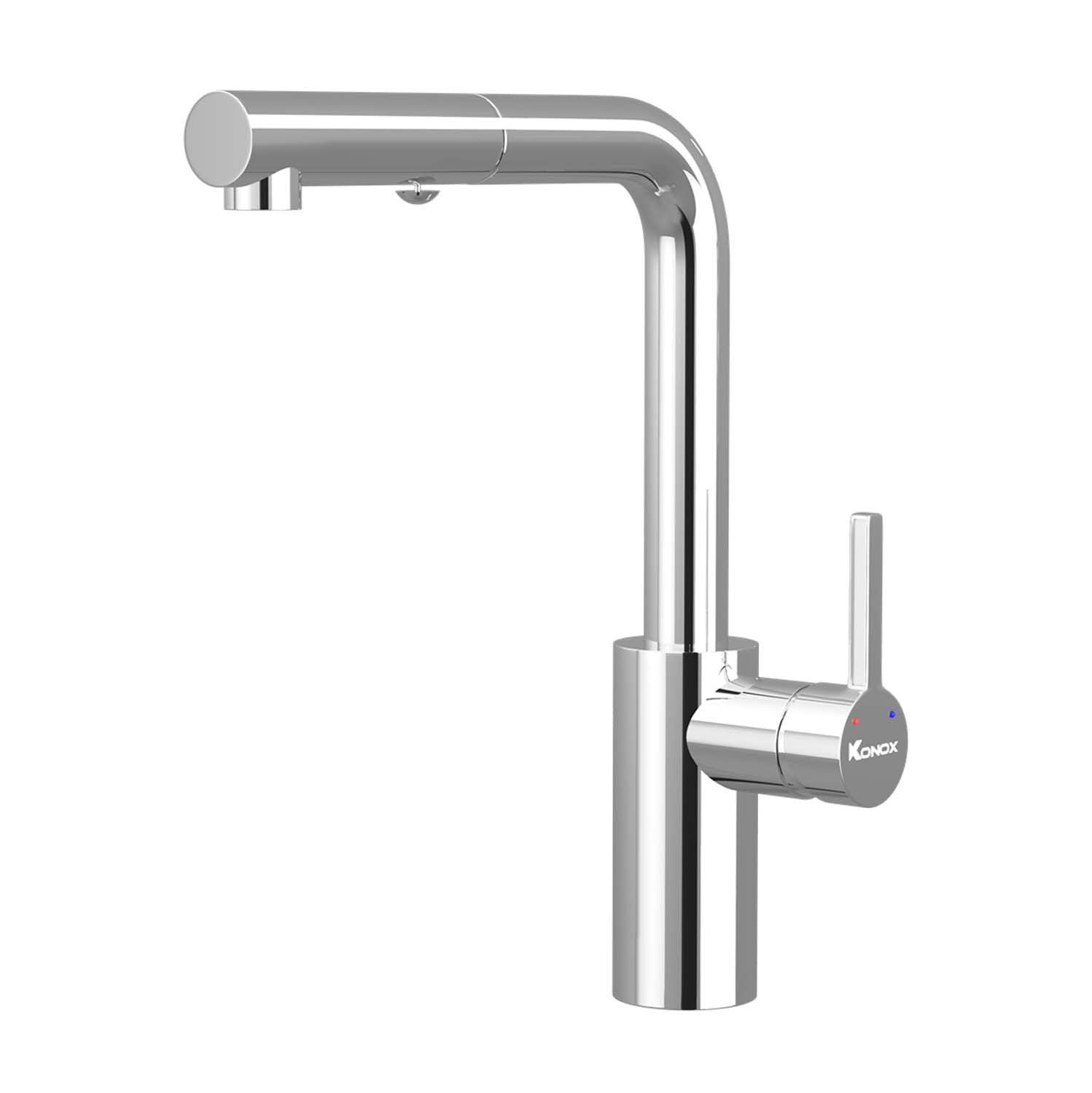 Vòi rửa bát KONOX Vira Chrome nóng lạnh rút dây