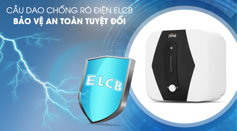 Bình nóng lạnh FERROLI MIDO SQ 20L lít vuông 5 chong giat elcb Binh nong lanh FERROLI MIDO SQ 30L lit vuong 2