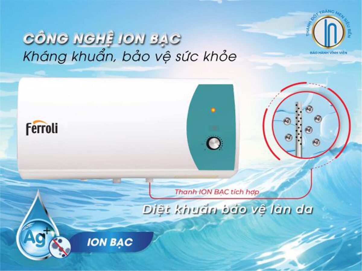 Bình nóng lạnh Ferroli TREVI AG+ 20L lít ngang - Ảnh 2