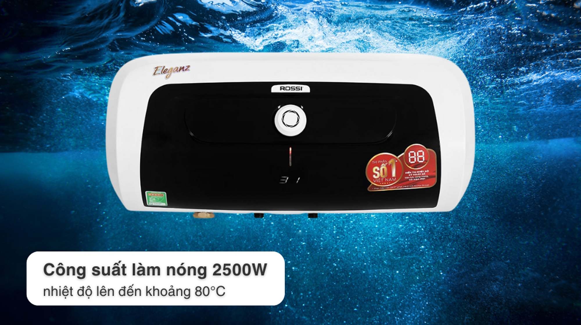 Bình nóng lạnh ROSSI ELEGANZ 15 20 30 lít ngang REZ15SL REZ20SL REZ30SL 2 cong suat 2500w Binh nong lanh ROSSI ELEGANZ 15 20 30 lit ngang REZ15SL REZ20SL REZ30SL