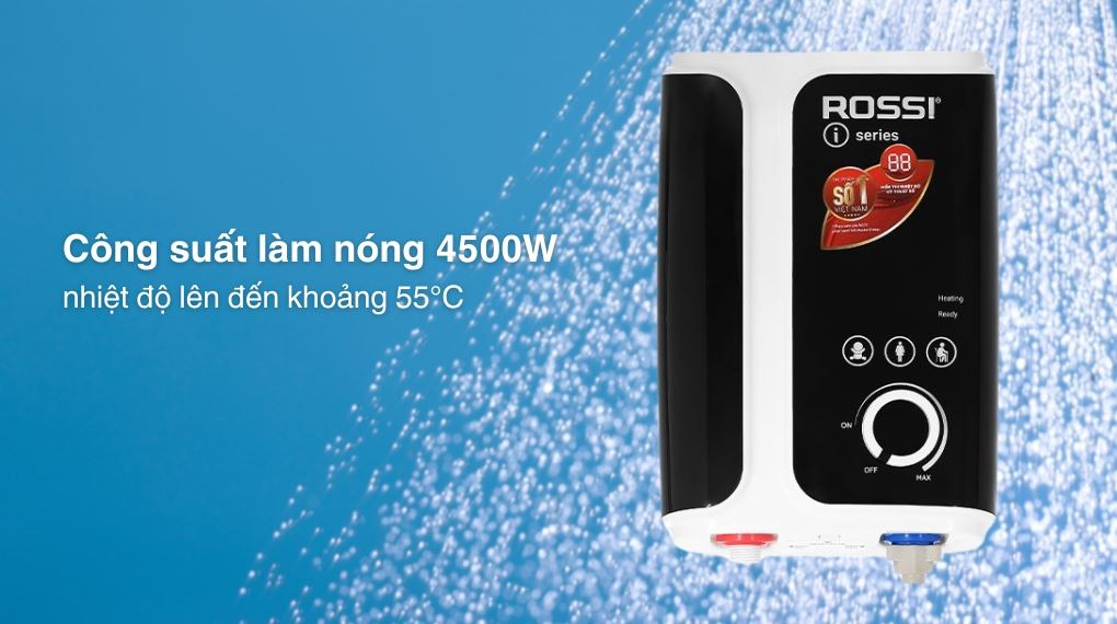 Máy nước nóng trực tiếp ROSSI RIS-450 RE không bơm 4500w 2 cong suat 4500w May nuoc nong truc tiep ROSSI RIS 450 REP co bom 4500w