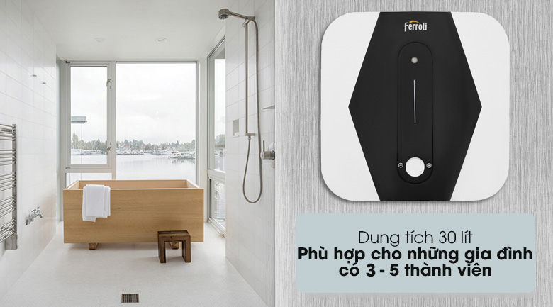 Bình nóng lạnh FERROLI MIDO SQ 20L lít vuông 3 dung tich 30 lit Binh nong lanh FERROLI MIDO SQ 30L lit vuong