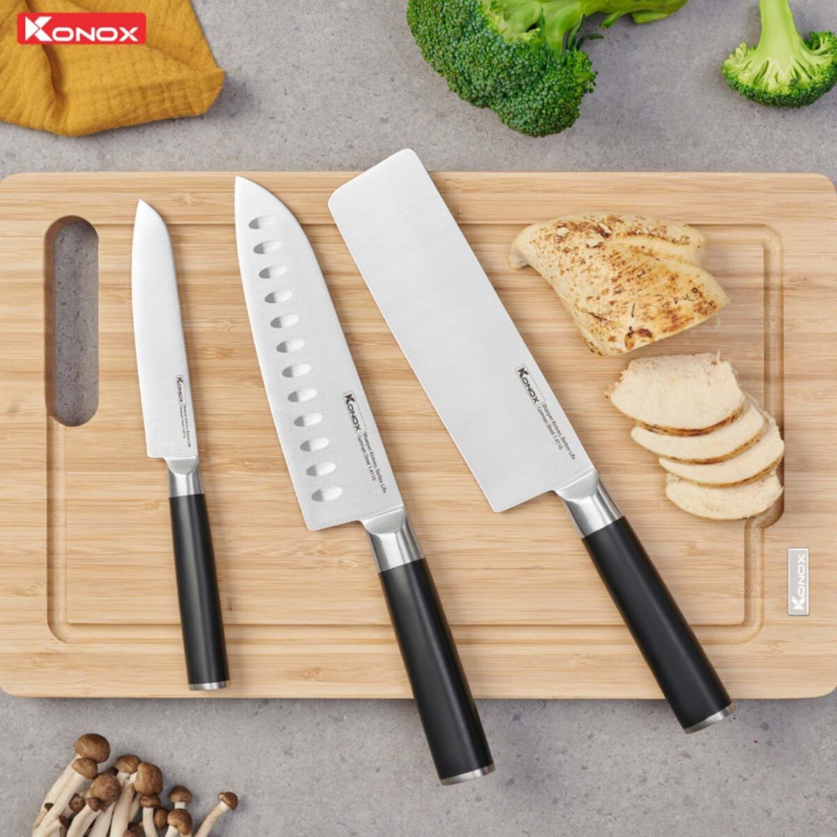 Bộ dao Konox Alder Set 3 món - Ảnh 2