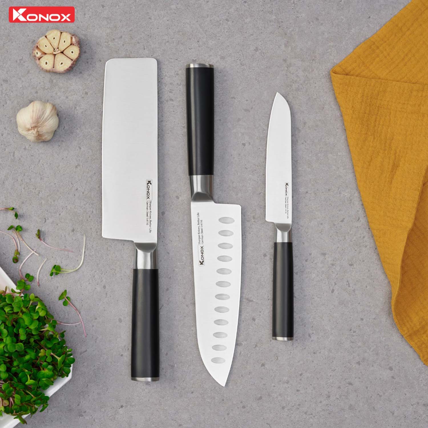 Bộ dao Konox Alder Set 3 món 3 hinh anh thuc te Bo dao Konox Alder Set 3 mon 2