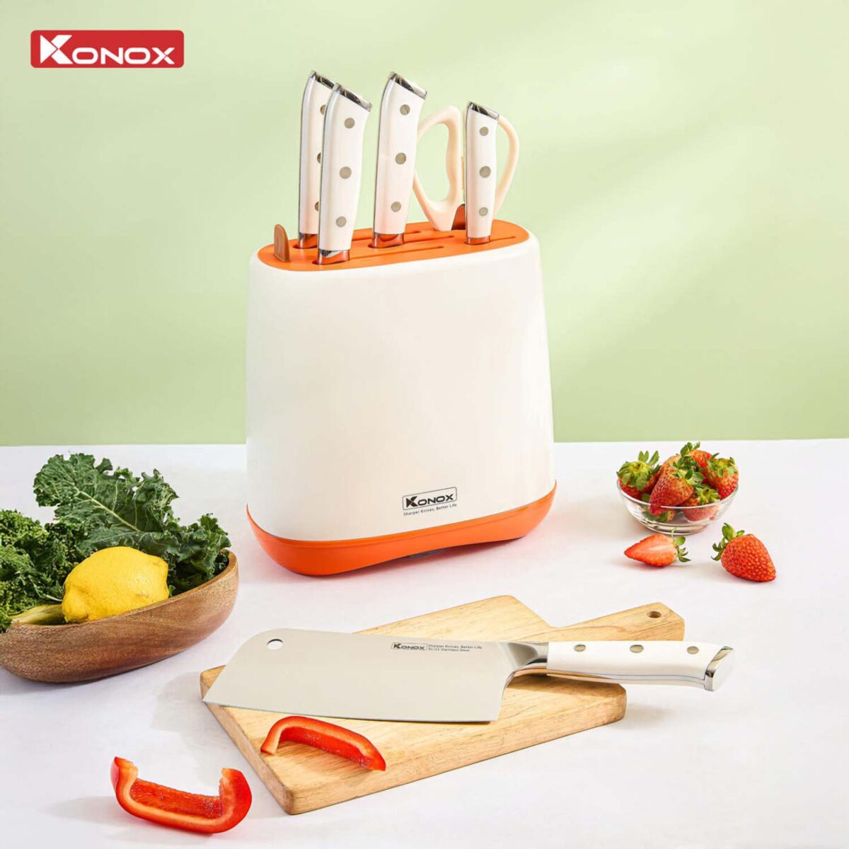 Bộ dao Konox Haper Orange 5 món - Ảnh 2