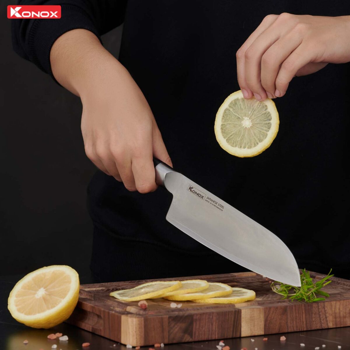Dao Konox Eiko Santoku Damascus 7″ - Ảnh 3