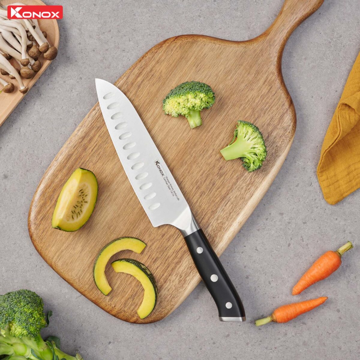 Dao Konox Emmitt Santoku 7″ - Ảnh 3
