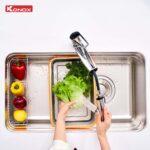 Vòi rửa bát KONOX Kira Chrome nóng lạnh rút dây - Ảnh 4