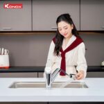 Vòi rửa bát KONOX Kira Chrome nóng lạnh rút dây - Ảnh 5