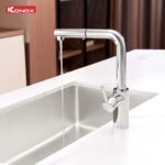 Vòi rửa bát KONOX Vira Chrome nóng lạnh rút dây - Ảnh 4