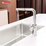 Vòi rửa bát KONOX Vira Chrome nóng lạnh rút dây - Ảnh 5