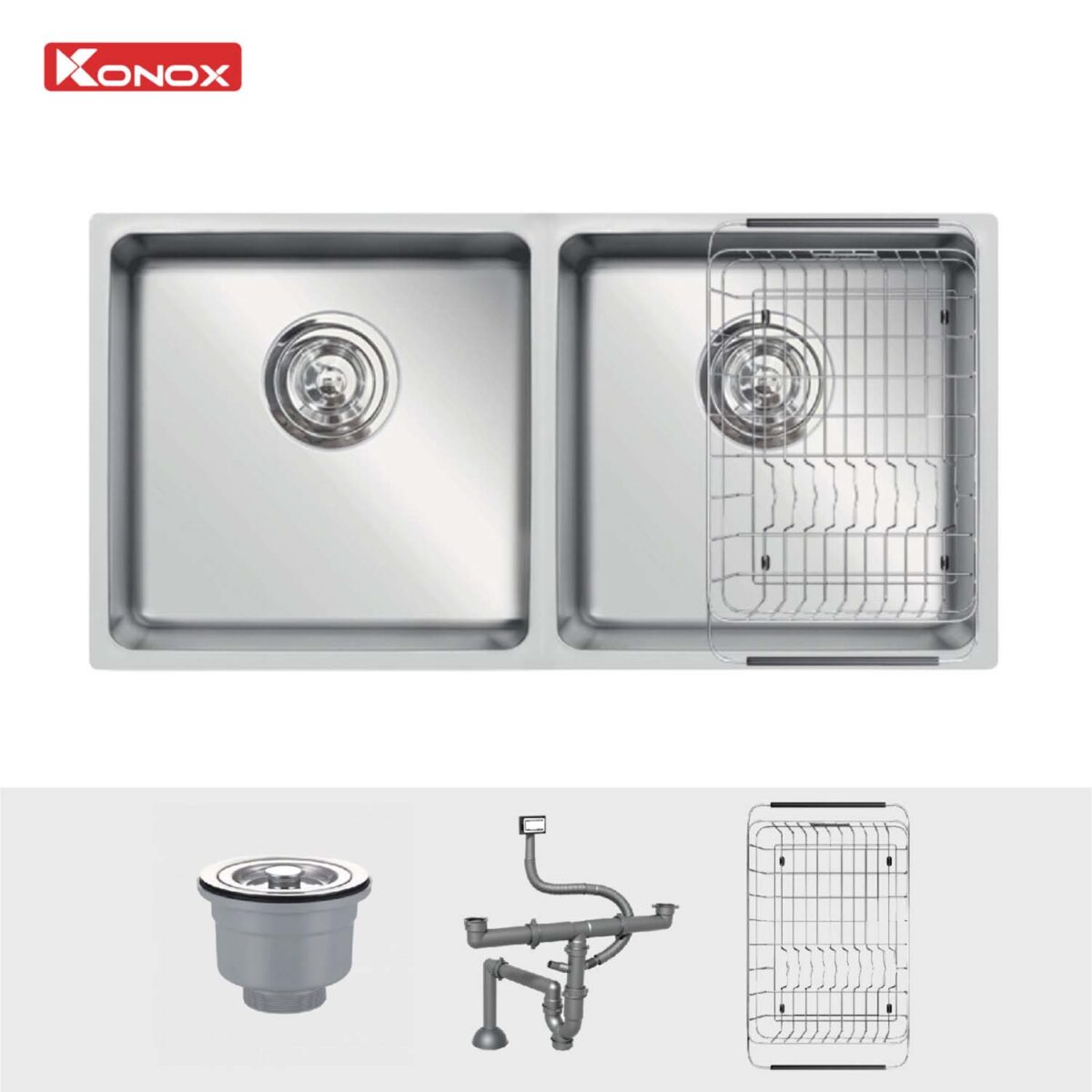 Chậu rửa bát inox KONOX Vigo 860 2 hố - Ảnh 3