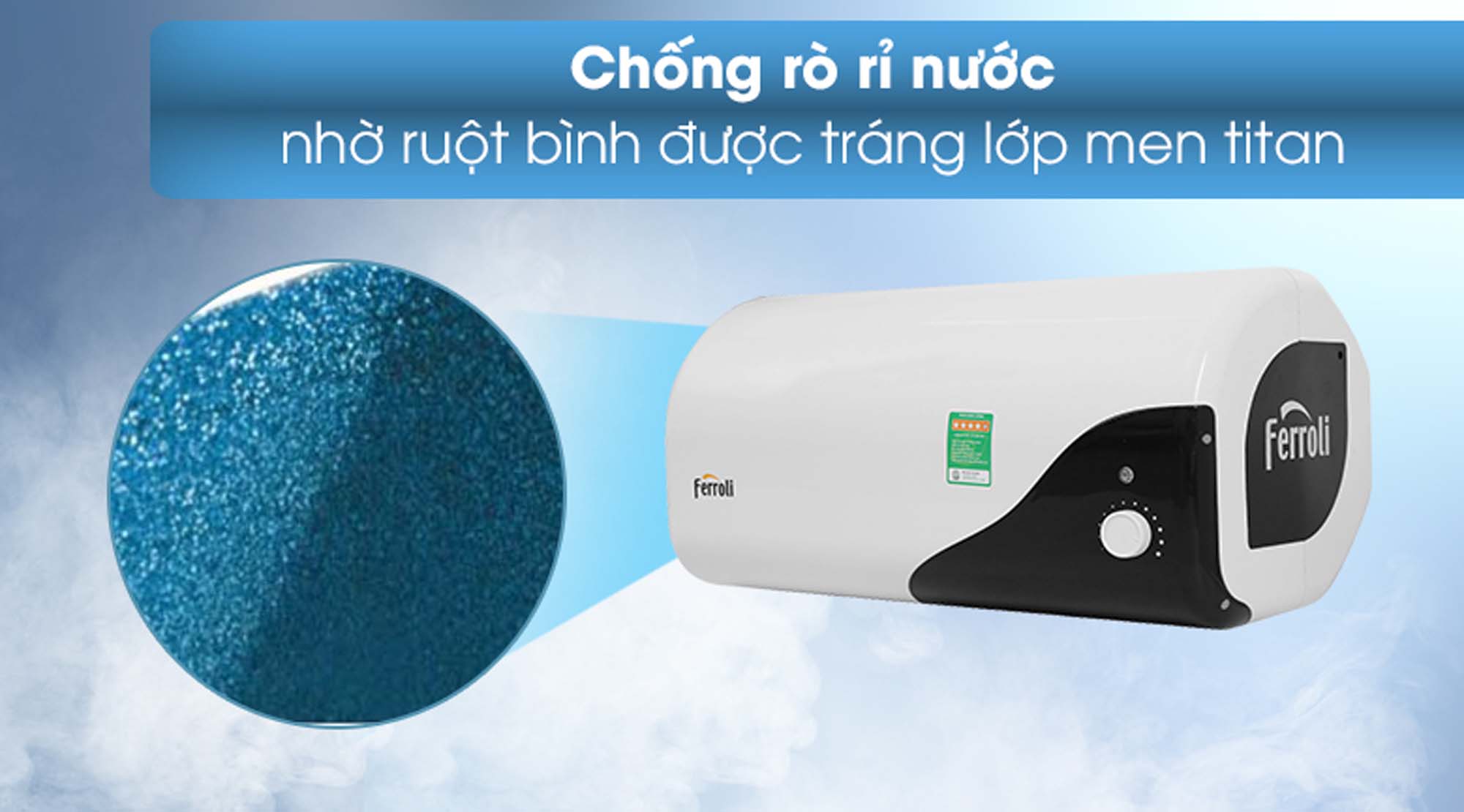 Bình nóng lạnh FERROLI MIDO DE 30L lít ngang 7 ruot binh trang men titan Binh nong lanh FERROLI MIDO DE 30L lit ngang
