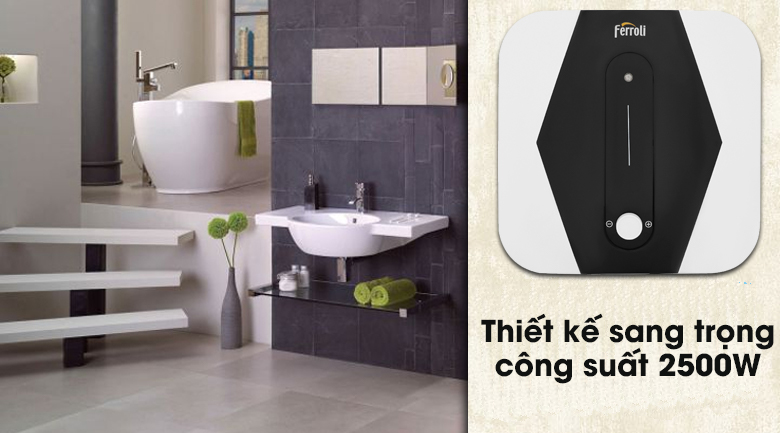Bình nóng lạnh FERROLI MIDO SQ 20L lít vuông 2 thiet ke sang trong Binh nong lanh FERROLI MIDO SQ 30L lit vuong