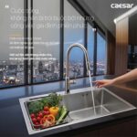 Chậu rửa bát inox CAESAR KSH01H082SE 1 hố - Ảnh 4
