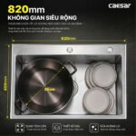 Chậu rửa bát inox CAESAR KSH01H082SE 1 hố - Ảnh 6