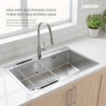 Chậu rửa bát inox CAESAR KSH01H082SE 1 hố - Ảnh 11