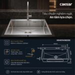 Chậu rửa bát inox CAESAR KSH01H082SX 1 hố - Ảnh 2