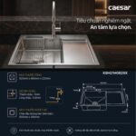 Chậu rửa bát inox CAESAR KSH21H082SX 1 hố - Ảnh 2