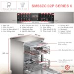Máy rửa bát BOSCH SMS6ZCI02P serie 6 độc lập - Ảnh 2