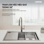 Chậu rửa bát inox CAESAR KSH01H075SX 1 hố - Ảnh 4