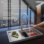 Chậu rửa bát inox CAESAR KSH01H075SX 1 hố - Ảnh 5