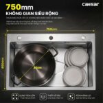 Chậu rửa bát inox CAESAR KSH01H075SX 1 hố - Ảnh 6